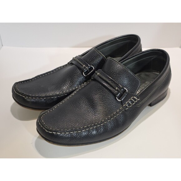 Donald Pliner Donnie Loafers Shoes Mens Size 10.5 Black Leather Horsebit Slip On main image 9